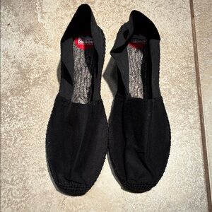 DIEGOS Black Woven Slip-On Espadrille with Red Logo Insole